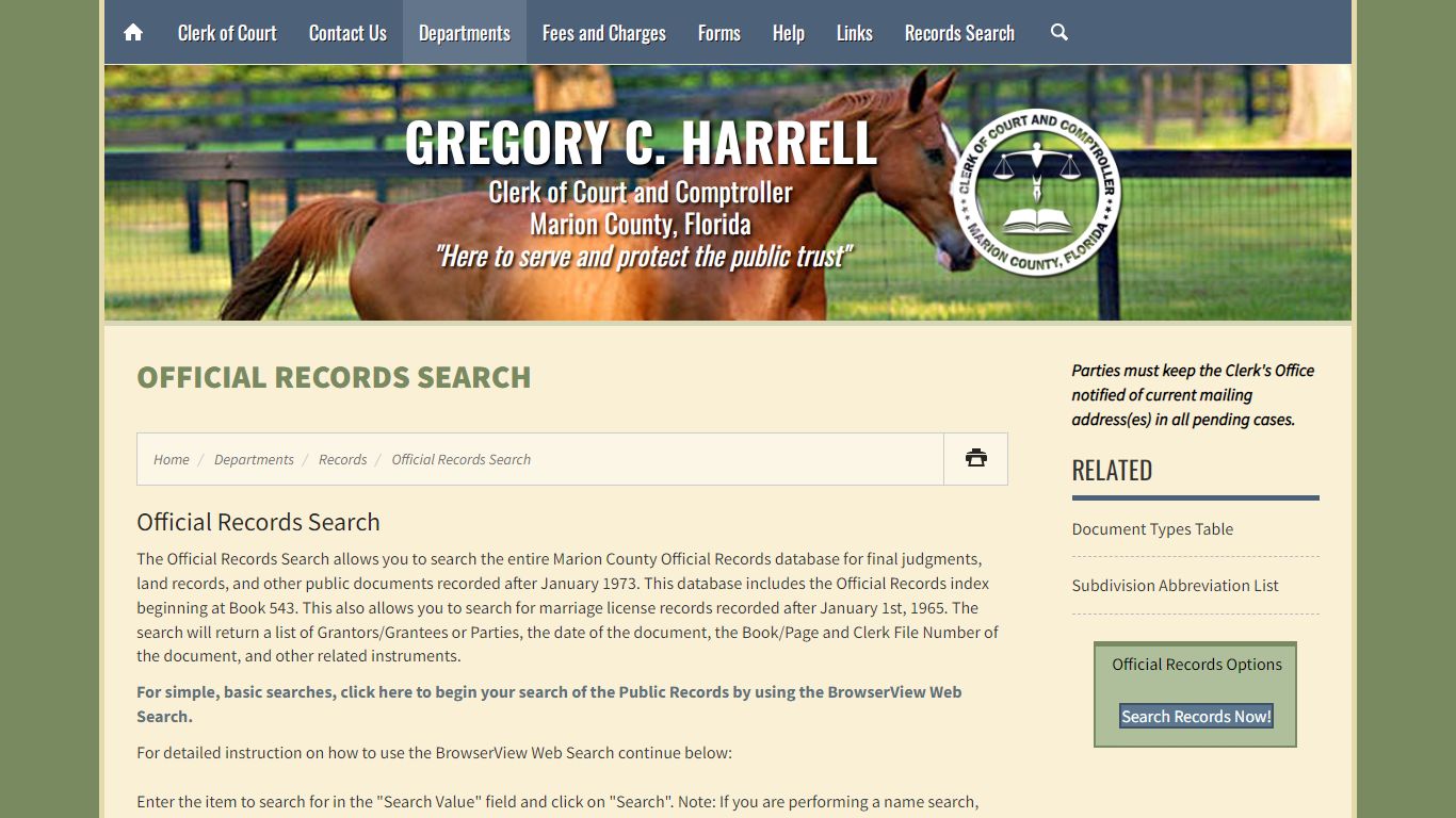 Official Records Search - Marion County Clerk